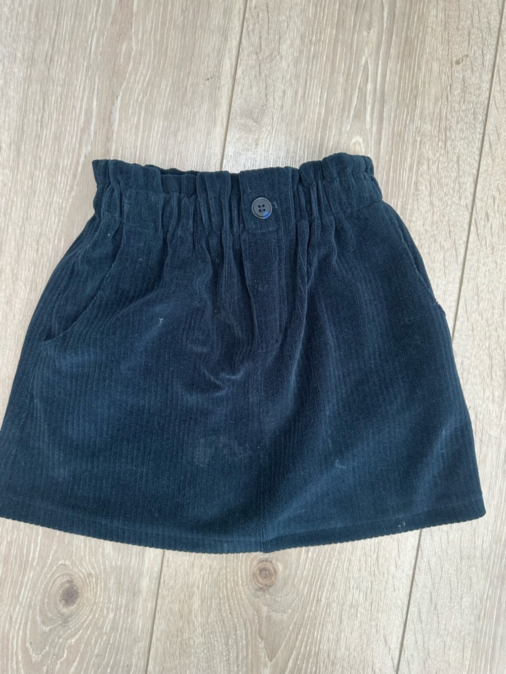 Zara Black Corduroy Elastic Waist Skirt